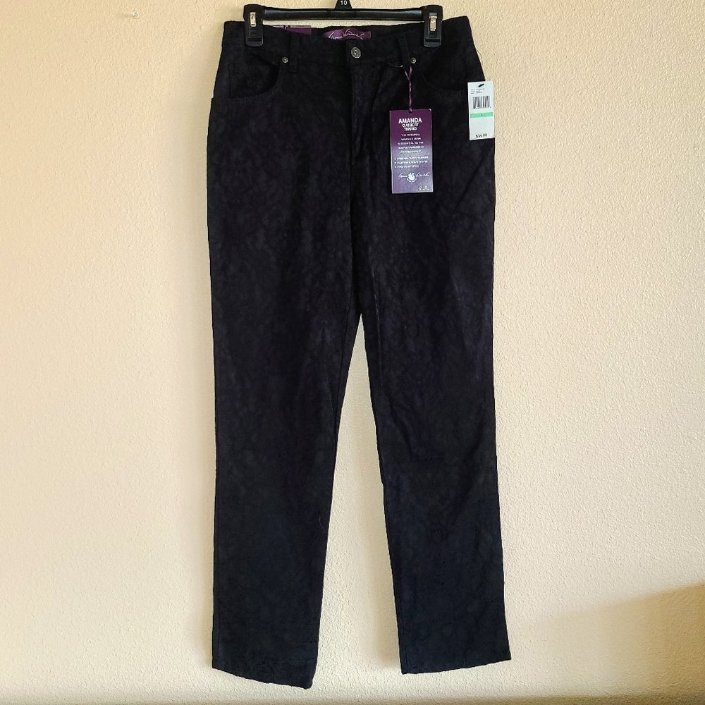Gloria Vanderbilt Amanda Classic Fit Tapered Women's Size 8 Black Textured Jeans